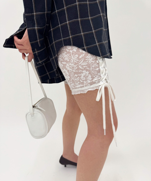 EDIT. FOR LULU（エディットフォールル）の「【YUHAN WANG/ユハン ワン】laced biker shorts（その他パンツ・レディース・ホワイト・SMALL/MEDIUM）」の6枚目の写真