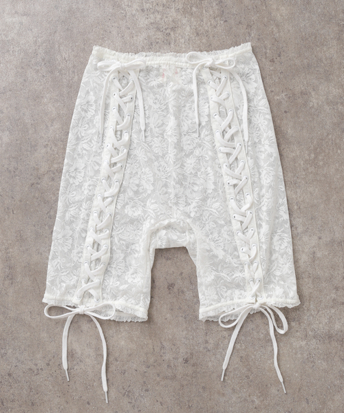EDIT. FOR LULU（エディットフォールル）の「【YUHAN WANG/ユハン ワン】laced biker shorts（その他パンツ・レディース・ホワイト・SMALL/MEDIUM）」の8枚目の写真