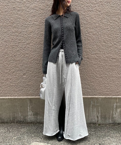 リメイクデザインスウェットロングスカート/セットアップ可能