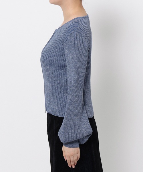 mysty woman（ミスティウーマン）の「ダブルジップラメニットカーディガン 575265（カーディガン/ボレロ・レディース・アイボリー/ピンクベージュ/グレイッシュブルー/ブラック・FREE）」の10枚目の写真