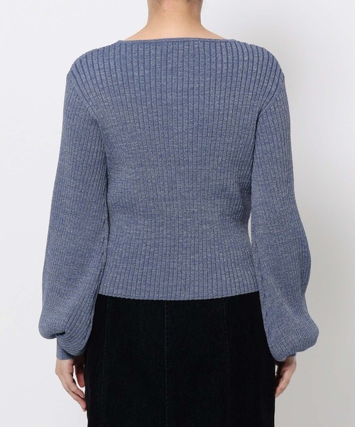 mysty woman（ミスティウーマン）の「ダブルジップラメニットカーディガン 575265（カーディガン/ボレロ・レディース・アイボリー/ピンクベージュ/グレイッシュブルー/ブラック・FREE）」の11枚目の写真