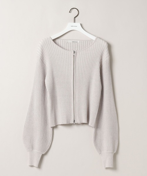 mysty woman（ミスティウーマン）の「ダブルジップラメニットカーディガン 575265（カーディガン/ボレロ・レディース・アイボリー/ピンクベージュ/グレイッシュブルー/ブラック・FREE）」の21枚目の写真