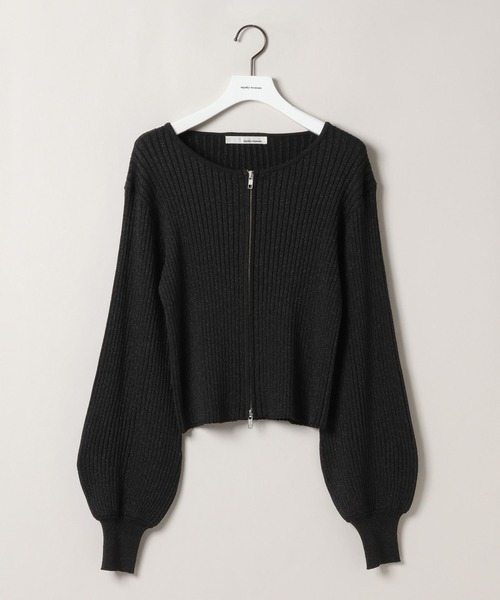 mysty woman（ミスティウーマン）の「ダブルジップラメニットカーディガン 575265（カーディガン/ボレロ・レディース・アイボリー/ピンクベージュ/グレイッシュブルー/ブラック・FREE）」の22枚目の写真