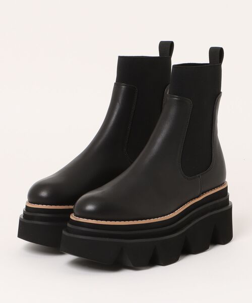 PARADIS COULEUR（パラディクルール）の「【PARADIS COULEUR】ボリュームソールサイドゴアブーツ(353023)（ブーツ・レディース・ブラック/ブラック系その他/ダークブラウン・24/23.5/22.5/23/24.5）」の4枚目の写真