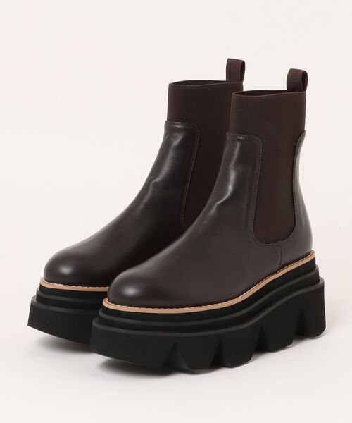 PARADIS COULEUR（パラディクルール）の「【PARADIS COULEUR】ボリュームソールサイドゴアブーツ(353023)（ブーツ・レディース・ブラック/ブラック系その他/ダークブラウン・24/23.5/22.5/23/24.5）」の7枚目の写真