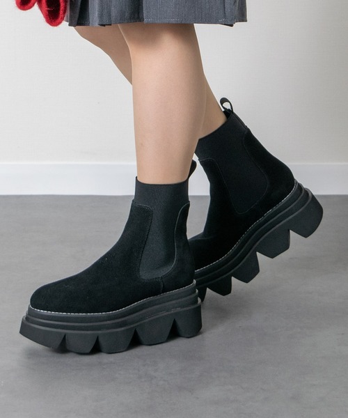 PARADIS COULEUR（パラディクルール）の「【PARADIS COULEUR】ボリュームソールサイドゴアブーツ(353023)（ブーツ・レディース・ブラック/ブラック系その他/ダークブラウン・24/23.5/22.5/23/24.5）」の11枚目の写真