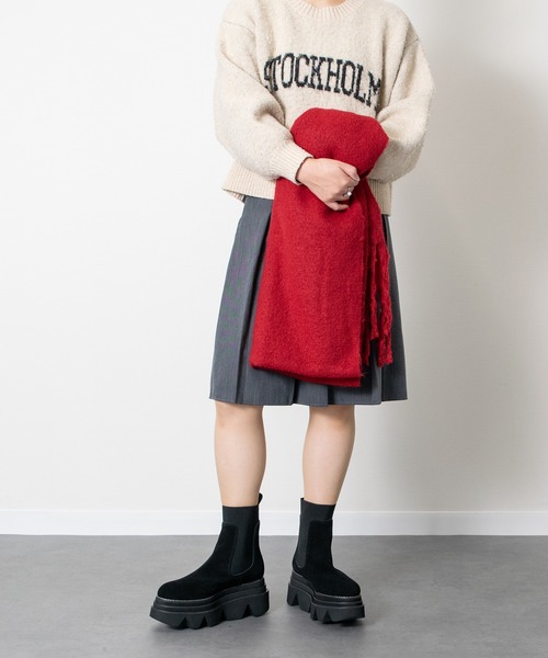 PARADIS COULEUR（パラディクルール）の「【PARADIS COULEUR】ボリュームソールサイドゴアブーツ(353023)（ブーツ・レディース・ブラック/ブラック系その他/ダークブラウン・24/23.5/22.5/23/24.5）」の12枚目の写真