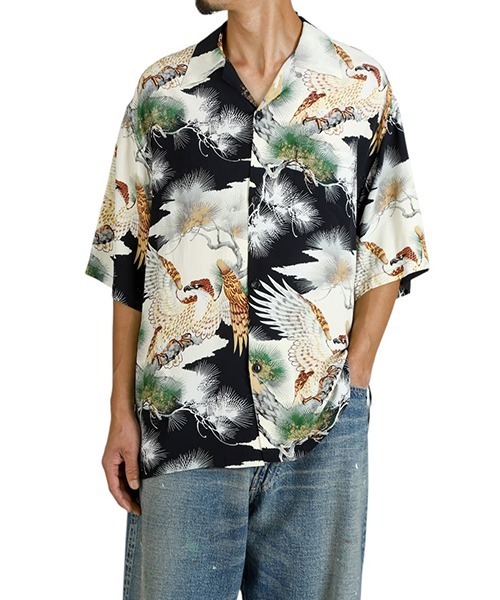 GOLD（ゴールド）の「東洋エンタープライズ GOLD / ゴールド：ALOHA SHIRT KING OF THE SKY：25B-GL39545[MUS]（シャツ/ブラウス・メンズ・ブラック・M/L）」の6枚目の写真