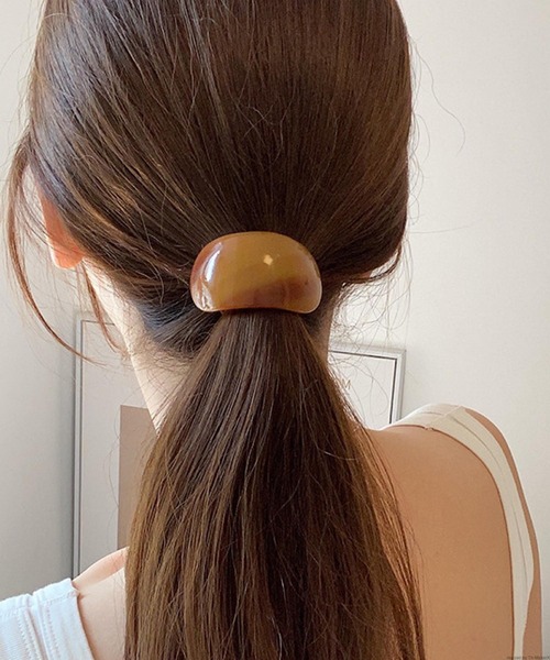 TONE SELECT GOODS(トーンセレクトグッズ)の「pur chouchou/マーブル  カーブ ヘアゴム P4498(ヘアゴム・レディース・オレンジ系その他/ブルー・FREE)」の1枚目の写真