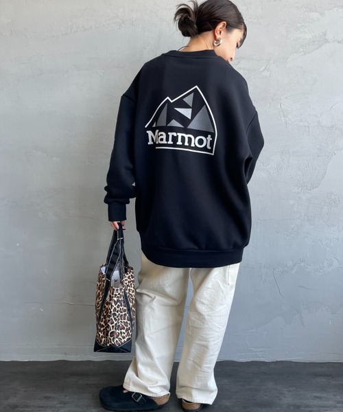 MARMOT（マーモット）の「[Marmot/マーモット] 別注 ブランドロゴ バックプリントスウェット（スウェット・レディース・ブラウン/ブラック・M/S/XL/L）」の6枚目の写真