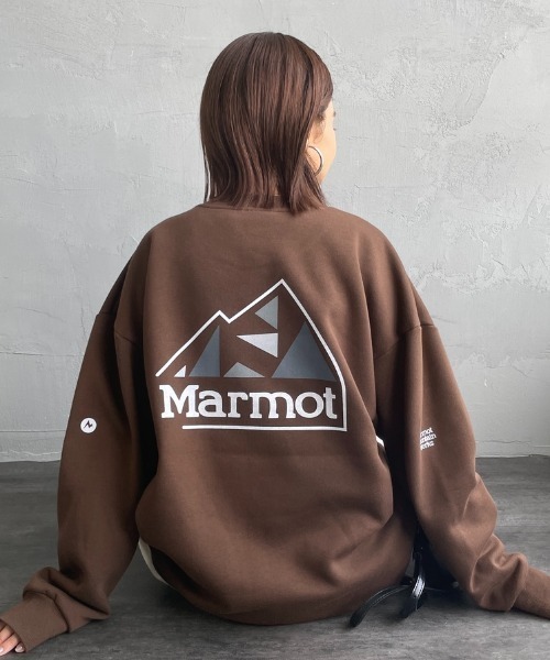 MARMOT（マーモット）の「[Marmot/マーモット] 別注 ブランドロゴ バックプリントスウェット（スウェット・レディース・ブラウン/ブラック・M/S/XL/L）」の14枚目の写真