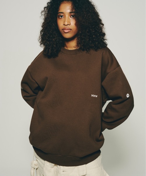 7AS5 Ed Hardy バックプリントスウェット　トレーナー　M ブラウン 10．0oz T／C クルーネック スウェット（裏起毛） 5928