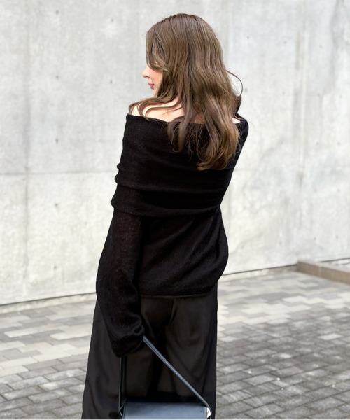 LAULEN(ローレン)の「loose nuance off shoulder knit /ルーズニュアンスオフショルニットプルオーバー(ニット/セーター・レディース・アイボリー/ブラック/レッド・FREE)」の19枚目の写真