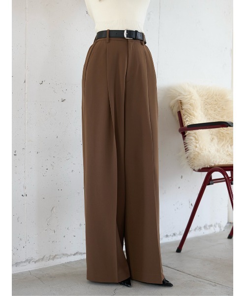 Darich(ダーリッチ)の「ワイドテーラードパンツ(その他パンツ・レディース・アイボリー/チャコールグレー/ブラウン/サックスブルー・FREE)」の4枚目の写真