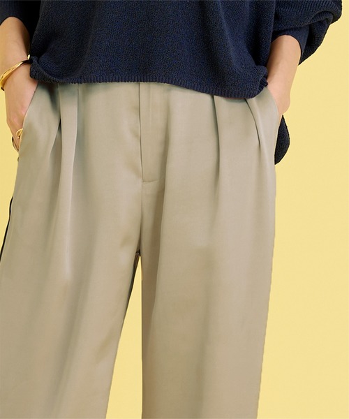 UR'S（ユアーズ）の「サテンラインワイドパンツ（その他パンツ・レディース・ブラック/ベージュ・S/M/L）」の7枚目の写真