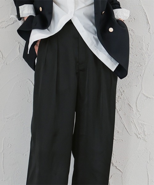 UR'S（ユアーズ）の「サテンラインワイドパンツ（その他パンツ・レディース・ブラック/ベージュ・S/M/L）」の15枚目の写真