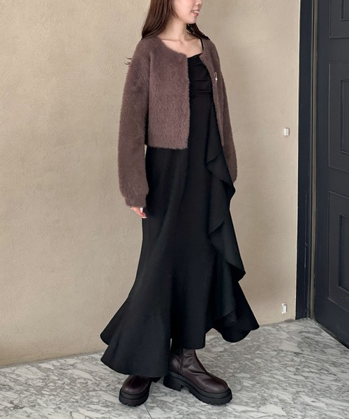 archives（アルシーヴ）の「’チェックアソートラッフルキャミワンピース’（ワンピース・レディース・ブラック/ブラウン/ネイビー・MEDIUM）」の10枚目の写真