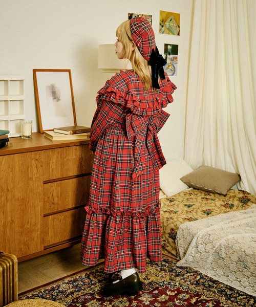 kutir（クティール）の「【クティールとレトロ】リボンビスチェSETチェックジャンパースカート（ジャンパースカート・レディース・ブラウン/グリーン/レッド/イエロー・SMALL/MEDIUM/LARGE）」の20枚目の写真