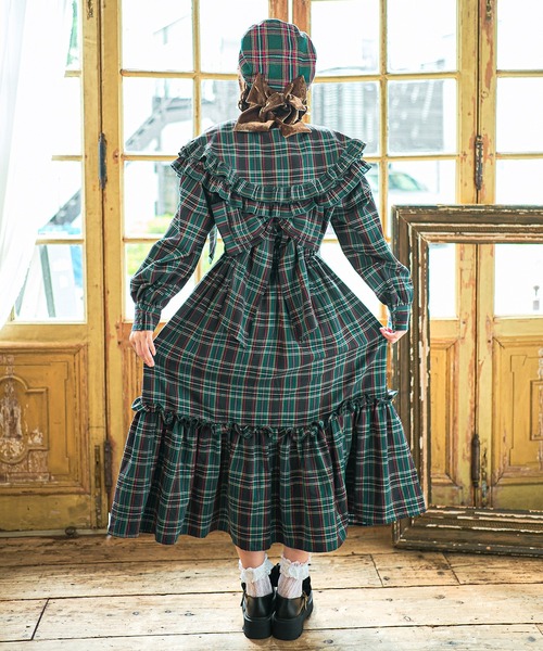 kutir（クティール）の「【クティールとレトロ】リボンビスチェSETチェックジャンパースカート（ジャンパースカート・レディース・ブラウン/グリーン/レッド/イエロー・SMALL/MEDIUM/LARGE）」の22枚目の写真