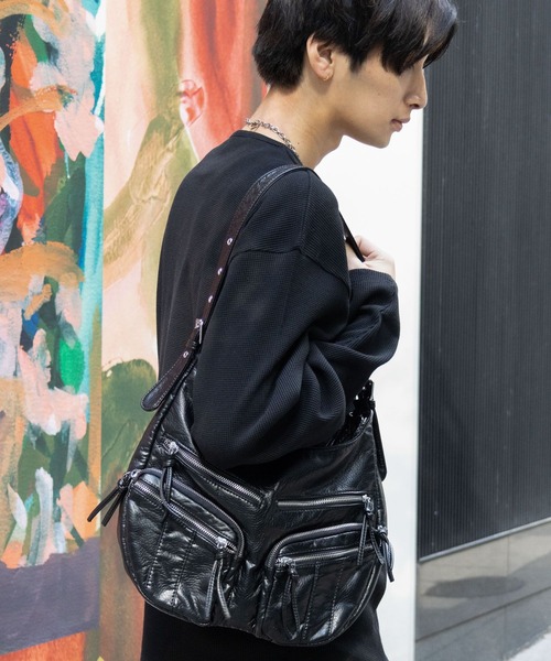 3.3 Field Trip (3.3フィールドトリップ)の「3.3 Field Trip/ポケットレザーBAG(ショルダーバッグ・メンズ・ブラック・FREE)」の1枚目の写真