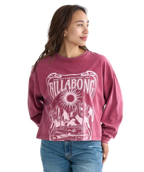 BILLABONG(ビラボン)の「BILLABONG レディース DESERT WANDERING LS ロンT 【WIDE LOOSE CROPPED】【2025年秋冬モデル】/ビラボンクロップド丈フロントプリント長袖ロンT(Tシャツ/カットソー・レディース・アイボリー/バーガンディー/オフホワイト・MEDIUM/LARGE)」の10枚目の写真