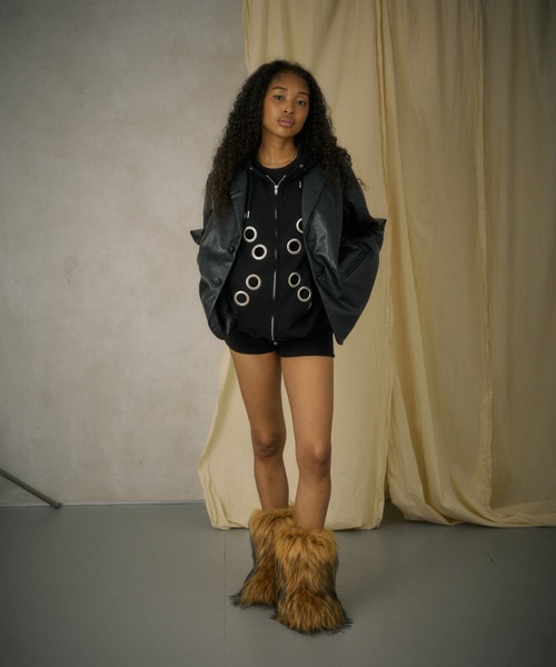 FTW（エフティダブリュー）の「EYELET ZIP HOODIE（パーカー・レディース・ブラック/グリーン/グレー・SMALL/MEDIUM/LARGE）」の20枚目の写真