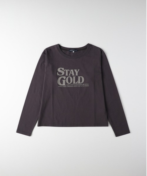 Right-on（ライトオン）の「HONEYSUCKLE ROSE(ハニーサックルローズ)【レディース】ロゴプリントロングスリーブTシャツ（Tシャツ/カットソー・レディース・オフホワイト/ダークグレー/その他1・S/M/L）」の2枚目の写真