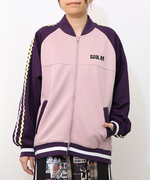 スカラー scolar 153621：花とスカラー刺繍 ジャージブルゾン