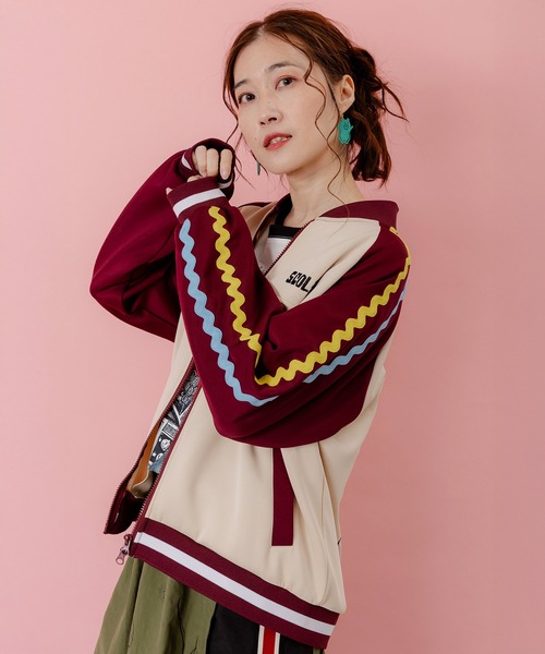 スカラー　scolar 153621：花とスカラー刺繍 ジャージブルゾン 153621：花とスカラー刺繍 ジャージブルゾンの通販-ScoLar