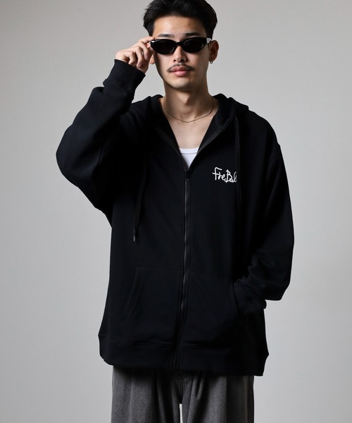 FUNALIVE(ファンアライブ)の「キングサイズ フレンチブル 裏毛フルジップパーカー unisex(パーカー・メンズ・ブラック/カーキ・4L/5L/6L/3L)」の1枚目の写真