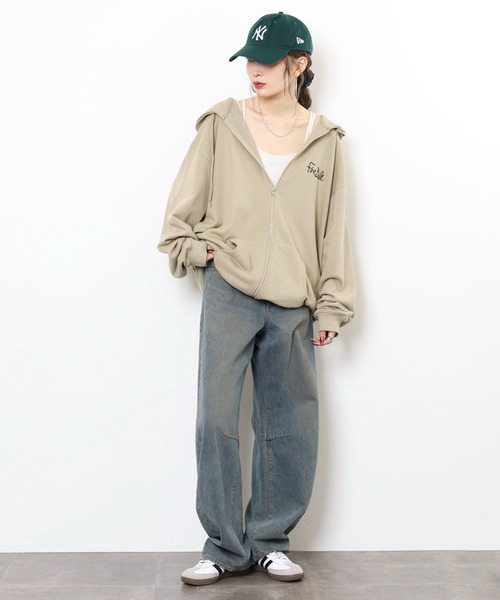 FUNALIVE(ファンアライブ)の「キングサイズ フレンチブル 裏毛フルジップパーカー unisex(パーカー・メンズ・ブラック/カーキ・4L/5L/6L/3L)」の17枚目の写真