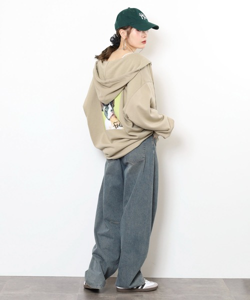 FUNALIVE(ファンアライブ)の「キングサイズ フレンチブル 裏毛フルジップパーカー unisex(パーカー・メンズ・ブラック/カーキ・4L/5L/6L/3L)」の18枚目の写真