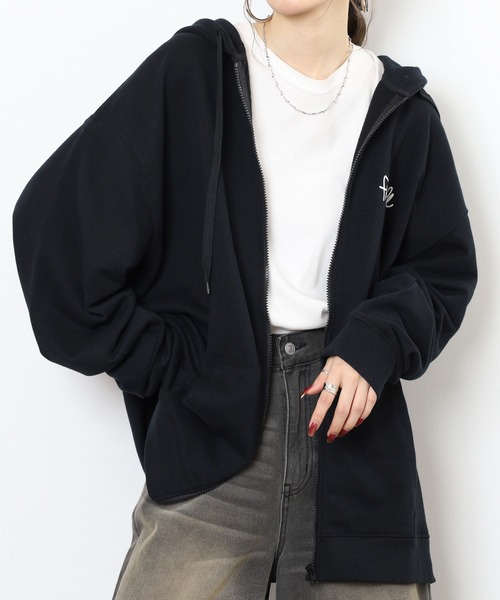 FUNALIVE(ファンアライブ)の「キングサイズ フレンチブル 裏毛フルジップパーカー unisex(パーカー・メンズ・ブラック/カーキ・4L/5L/6L/3L)」の4枚目の写真
