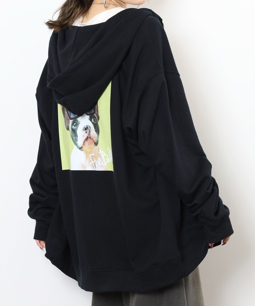 FUNALIVE(ファンアライブ)の「キングサイズ フレンチブル 裏毛フルジップパーカー unisex(パーカー・メンズ・ブラック/カーキ・4L/5L/6L/3L)」の8枚目の写真