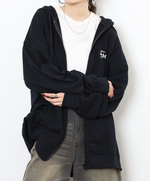 FUNALIVE(ファンアライブ)の「キングサイズ フレンチブル 裏毛フルジップパーカー unisex(パーカー・メンズ・ブラック/カーキ・4L/5L/6L/3L)」の5枚目の写真