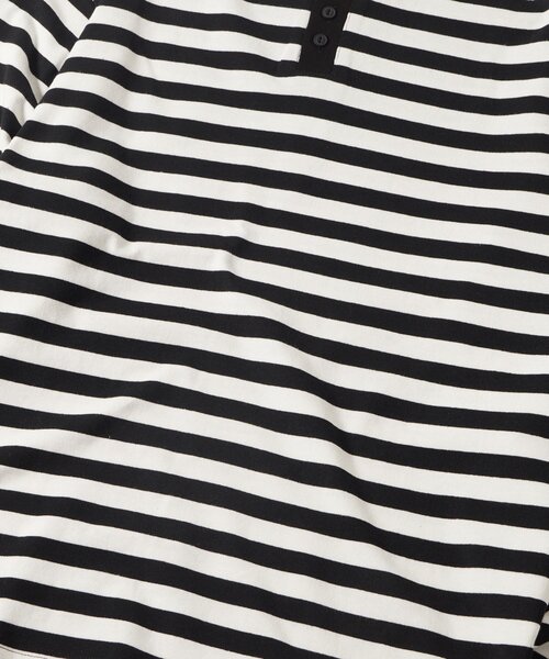 WHO'S WHO gallery(フーズフーギャラリー)の「BLESSYOUヘンリーボーダーロンTEE(Tシャツ/カットソー・メンズ・グリーン/ブラック・LARGE/MEDIUM/SMALL)」の3枚目の写真