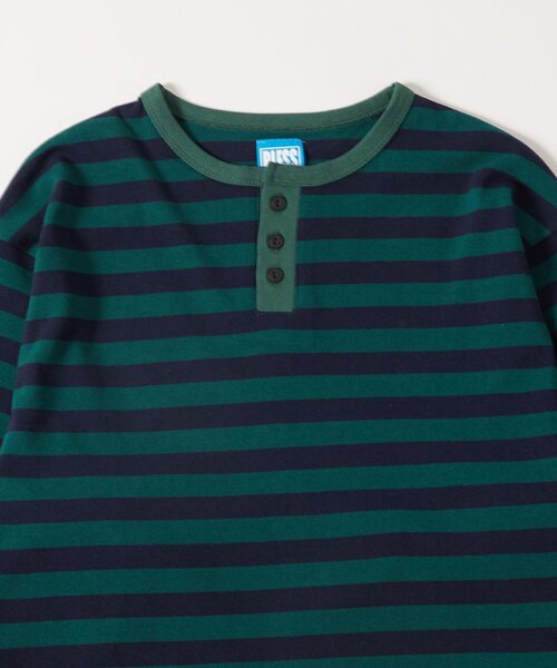 WHO'S WHO gallery(フーズフーギャラリー)の「BLESSYOUヘンリーボーダーロンTEE(Tシャツ/カットソー・メンズ・グリーン/ブラック・LARGE/MEDIUM/SMALL)」の4枚目の写真