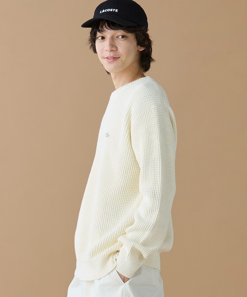 LACOSTE（ラコステ）の「ワッフルニットセーター（ニット/セーター・メンズ・グレー/ネイビー/キャメル/オフホワイト・2/5/4/3）」の10枚目の写真