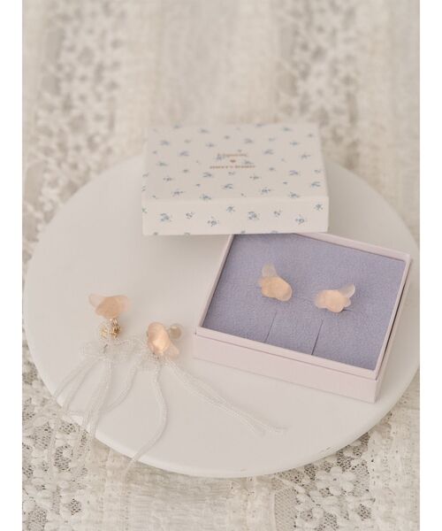 merry jenny（メリージェニー）の「ベビーニケリボンイヤリング（イヤリング・レディース・ピンク・FREE）」の6枚目の写真