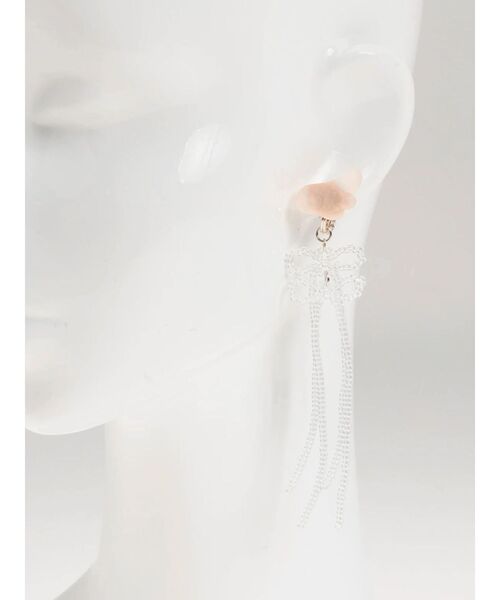 merry jenny（メリージェニー）の「ベビーニケリボンイヤリング（イヤリング・レディース・ピンク・FREE）」の3枚目の写真