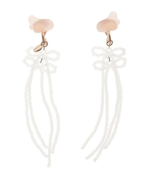 merry jenny（メリージェニー）の「ベビーニケリボンイヤリング（イヤリング・レディース・ピンク・FREE）」の2枚目の写真