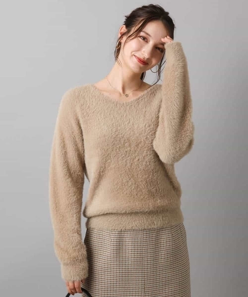 MK MICHEL KLEIN(エムケーミッシェルクラン)の「フェザーニットプルオーバー/前後2way/洗える(ニット/セーター・レディース・アイボリー/ブルー/レッド/ベージュ・38)」の19枚目の写真