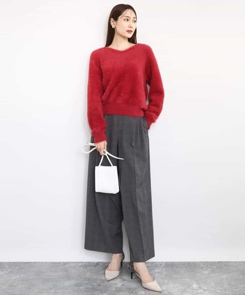 MK MICHEL KLEIN(エムケーミッシェルクラン)の「フェザーニットプルオーバー/前後2way/洗える(ニット/セーター・レディース・アイボリー/ブルー/レッド/ベージュ・38)」の20枚目の写真