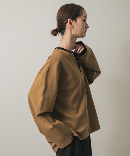 SENSE OF PLACE by URBAN RESEARCH（センスオブプレイスバイアーバンリサーチ）の「スキッパールーズトップ（その他トップス・レディース・アイボリー/キャメル/チャコールグレー・ONE）」の13枚目の写真