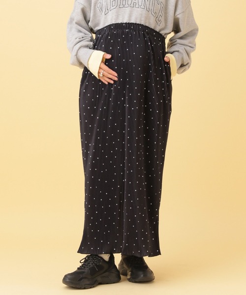 LEPSIM（レプシィム）の「【産前・産後対応】マタニティ／アソートプリーツスカート　595334（マタニティウェア/グッズ・レディース・ホワイト系その他/ブラック/レオパード/ドット・FREE）」の4枚目の写真