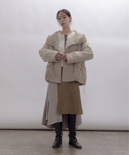 中綿フーディショールカラーハーフコート Eimee Law│Eimee Law