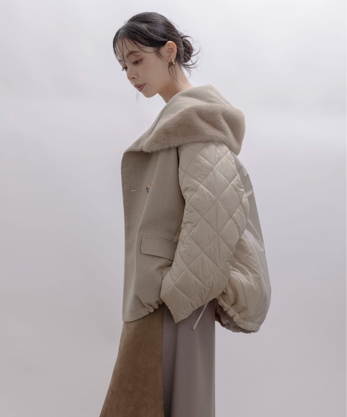 中綿フーディショールカラーハーフコート Eimee Law│Eimee Law
