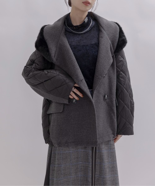 中綿フーディショールカラーハーフコート Eimee Law│Eimee Law