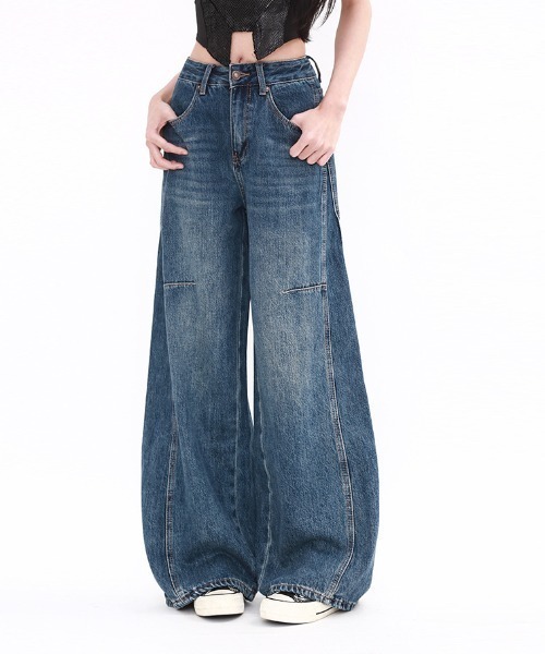 REBALANCE（リバランス）の「ワイドレッグジーンズ（デニムパンツ・レディース・B/C/A・LARGE/MEDIUM/X-LARGE）」の13枚目の写真