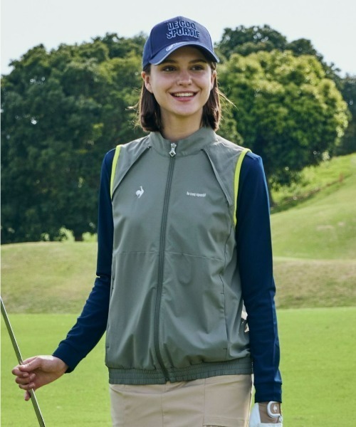 le coq sportif GOLF(ルコックスポルティフゴルフ)の「【le coq sportif GOLF】撥水/ストレッチ2WAYジャケット【袖取り外し可能】 ゴルフウェア(ブルゾン・レディース・カーキ/ネイビー/ホワイト・S/M/L/XL)」の21枚目の写真
